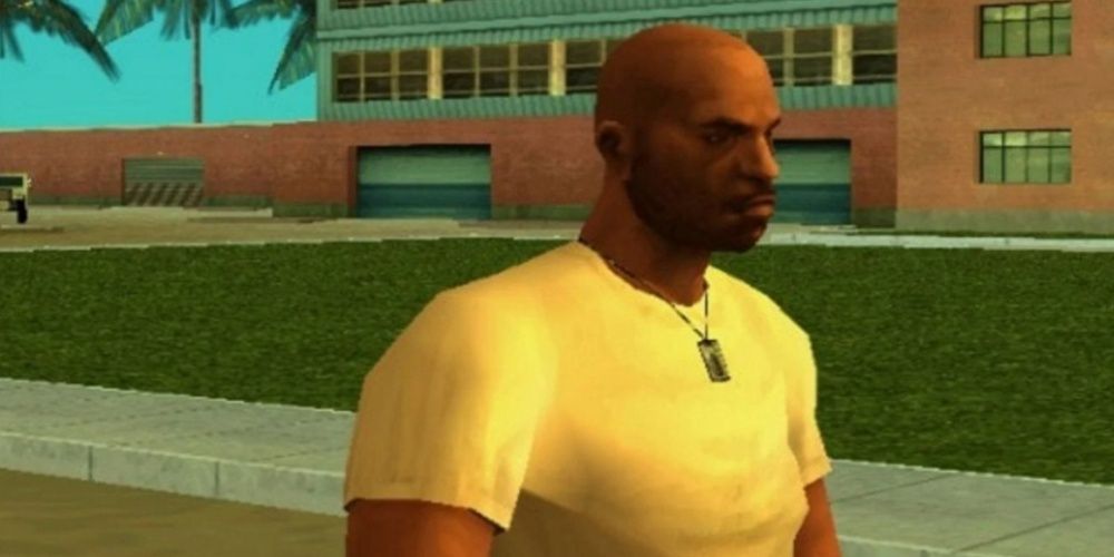 Victor Vance walking on a street in GTA Vice City Stories