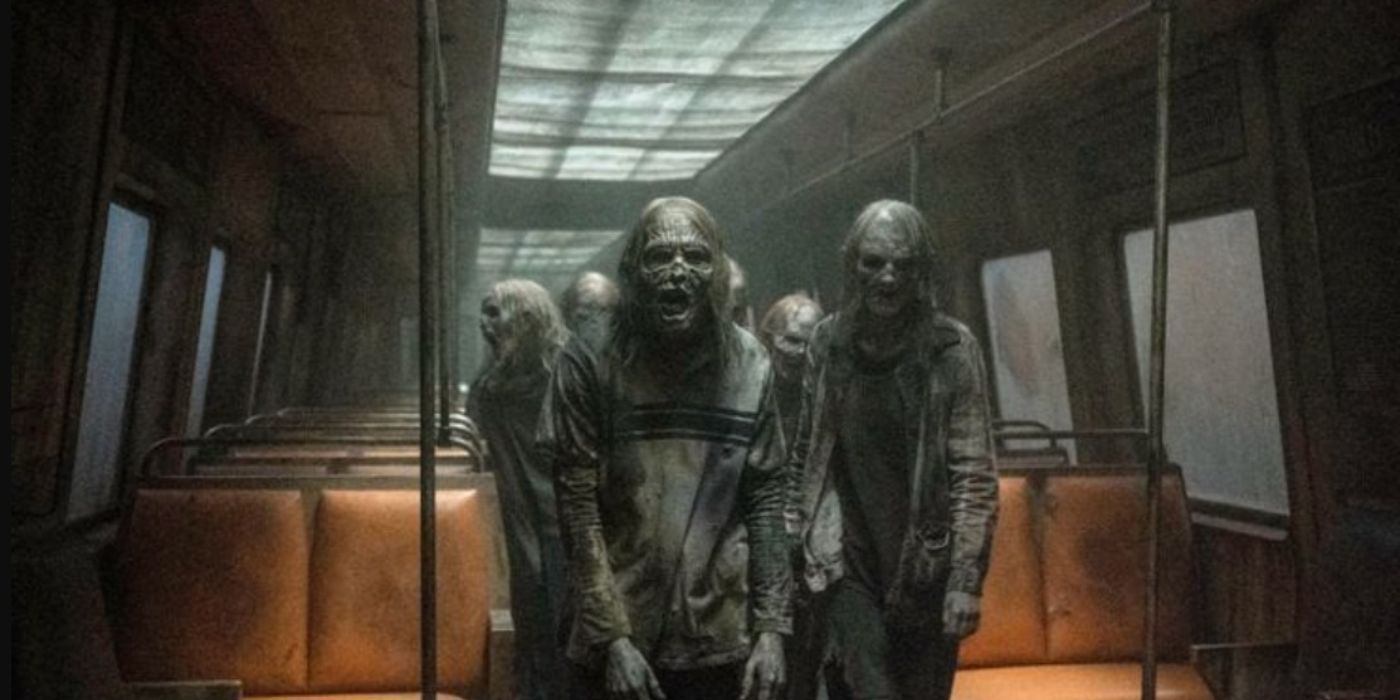 Walkers in the subway on The Walking Dead 1