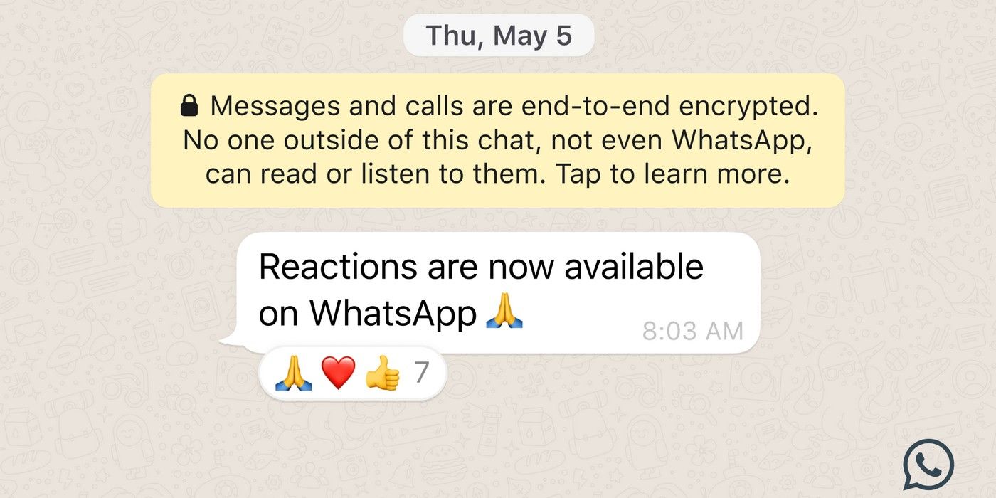 WhatsApp Message reactions