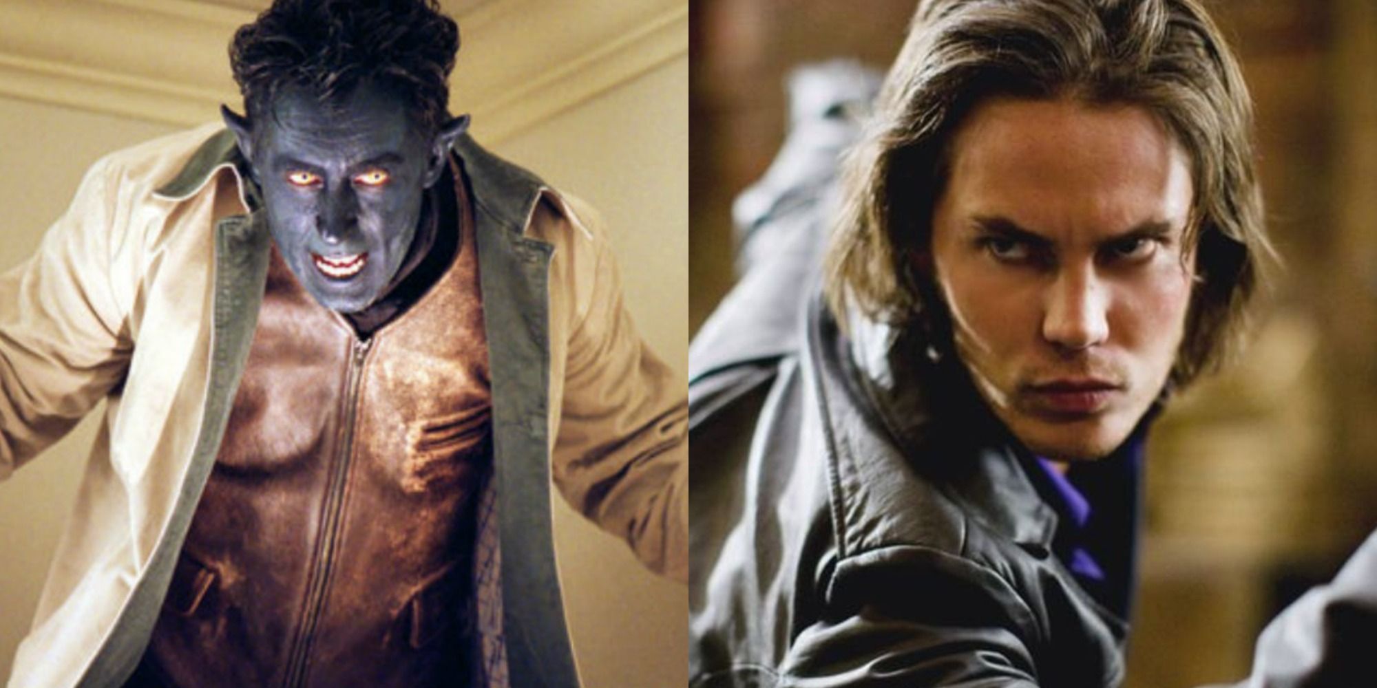 Split image of Nightcrawler and Gambit in the X-Men movies