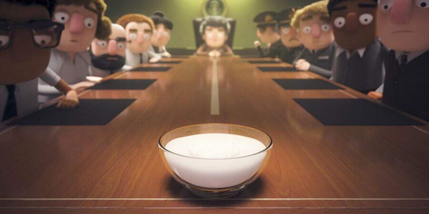 Yogurt in front of world leaders in Love Death and Robots.