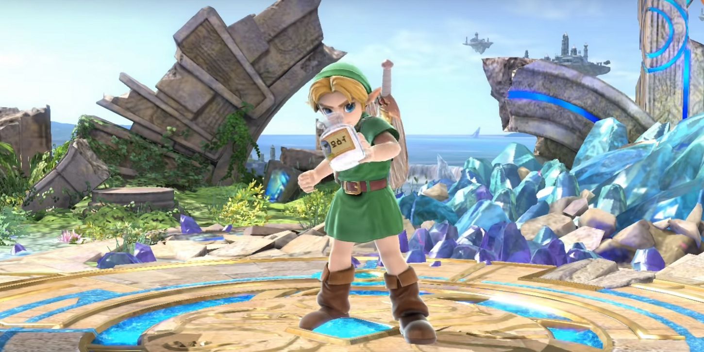 Young Link holding a jar of milk