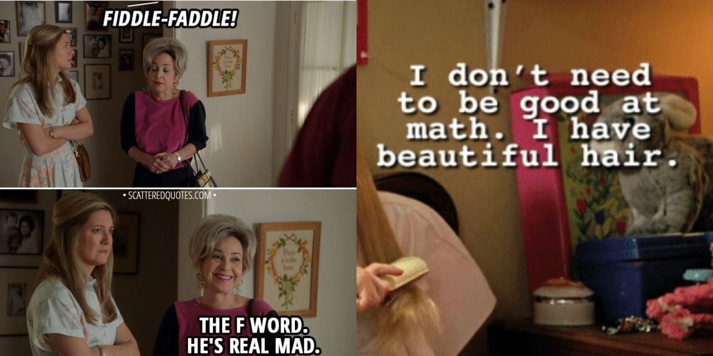 Split image: Mary and MeeMaw talking and a quote from Young Sheldon