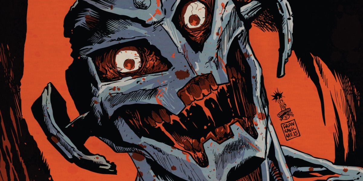 A zombified Ultron looks on from Marvel Zombies