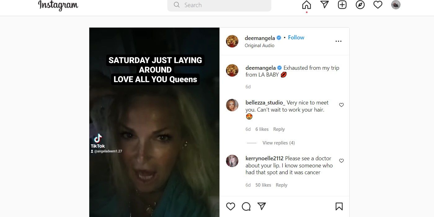 90 Day Fiance star Angela Deem shares Tiktok on Instagram page