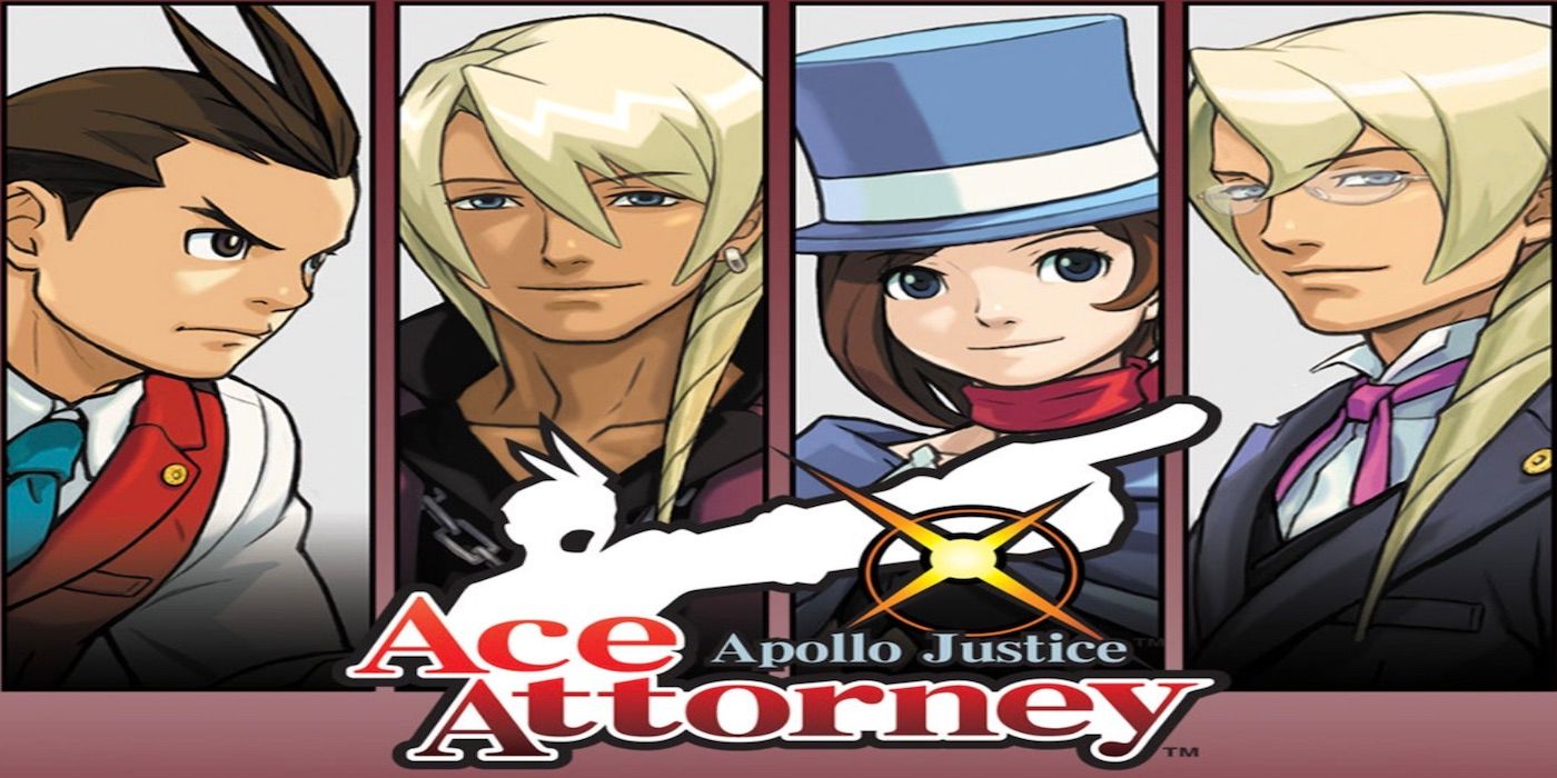 Apollo Justice, Klavier Gavin, Trucy Wright, and Kristoph Gavin on the cover of the game Apollo Justice: Ace Attorney