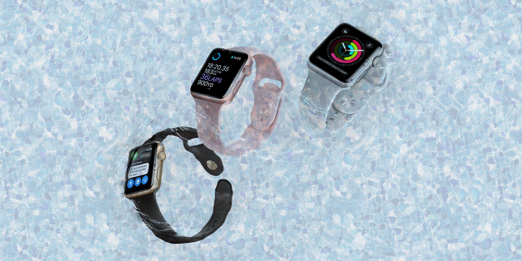 apple watches swimming pool