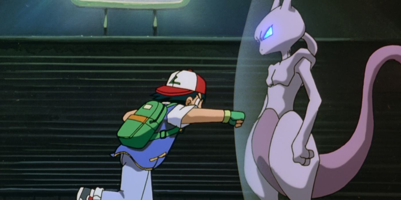 Ash and Mewtwo in Pokemon the first movie