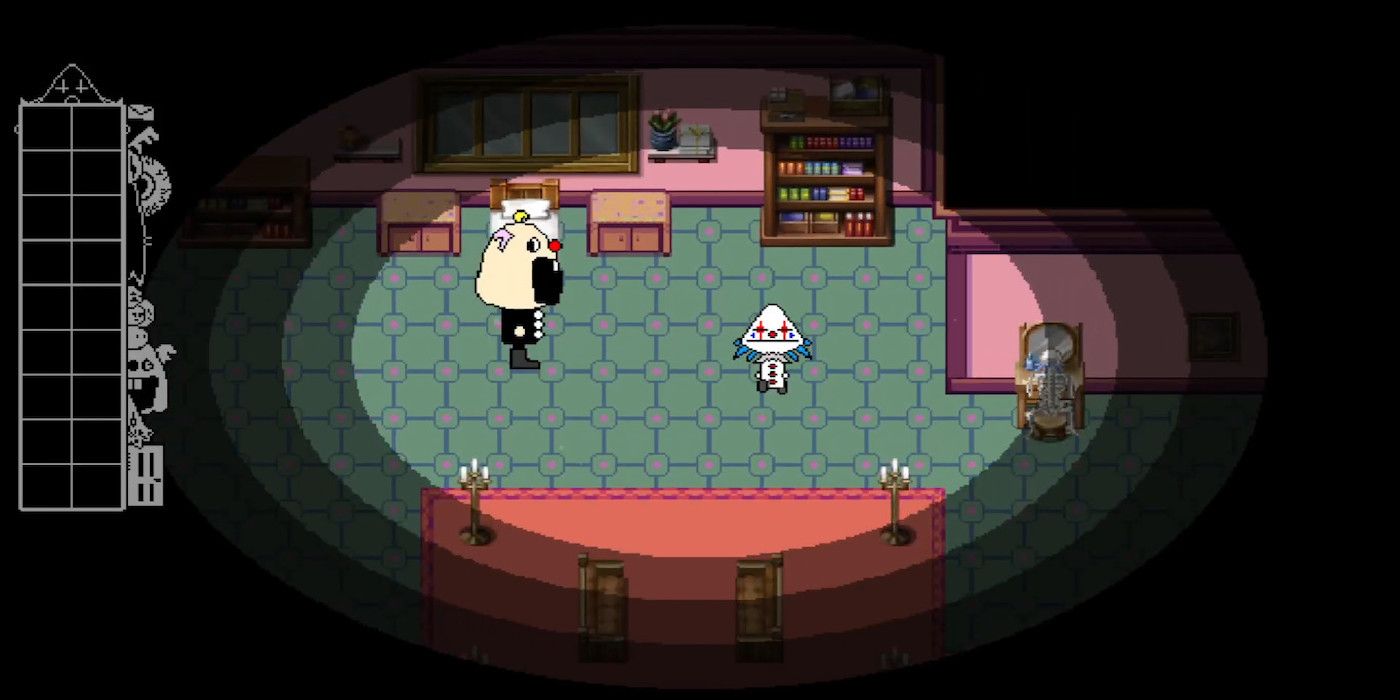 A screenshot from the game Clown in a House