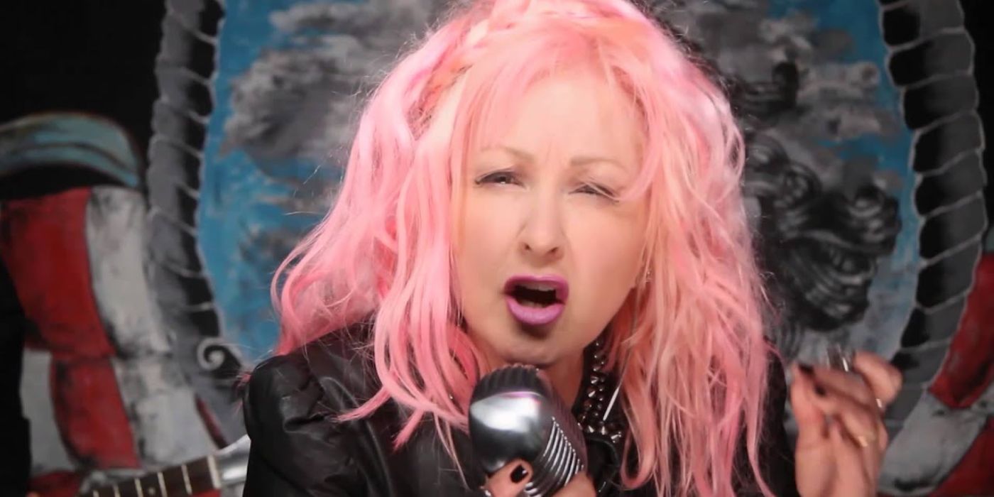 Cyndi Lauper in the video for Funnel of Love