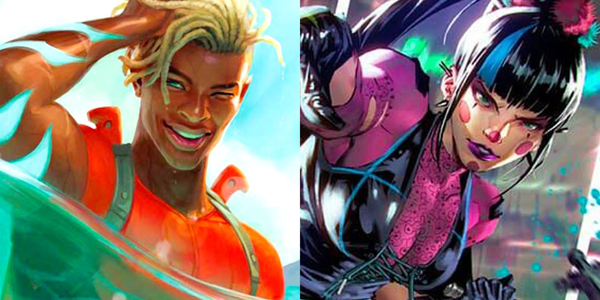 Split image of Aqualad and Punchline in the pages of DC Comics.