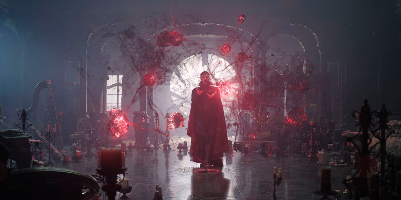 An image of Doctor Strange casting a spell in Multiverse of Madness