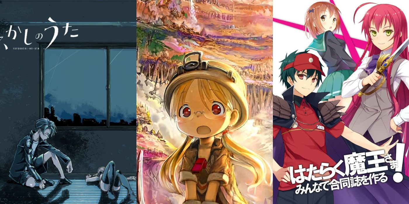 A split image of several popular anime characters in 2022.
