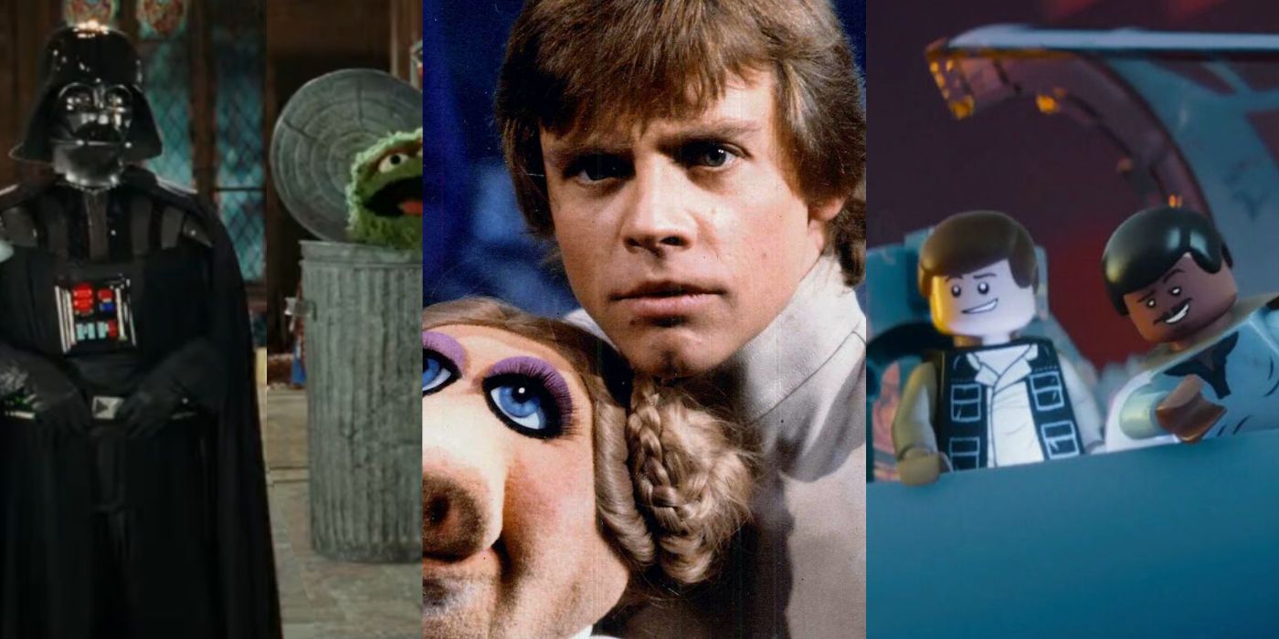 Split image of Star Wars characters in various TV and movies