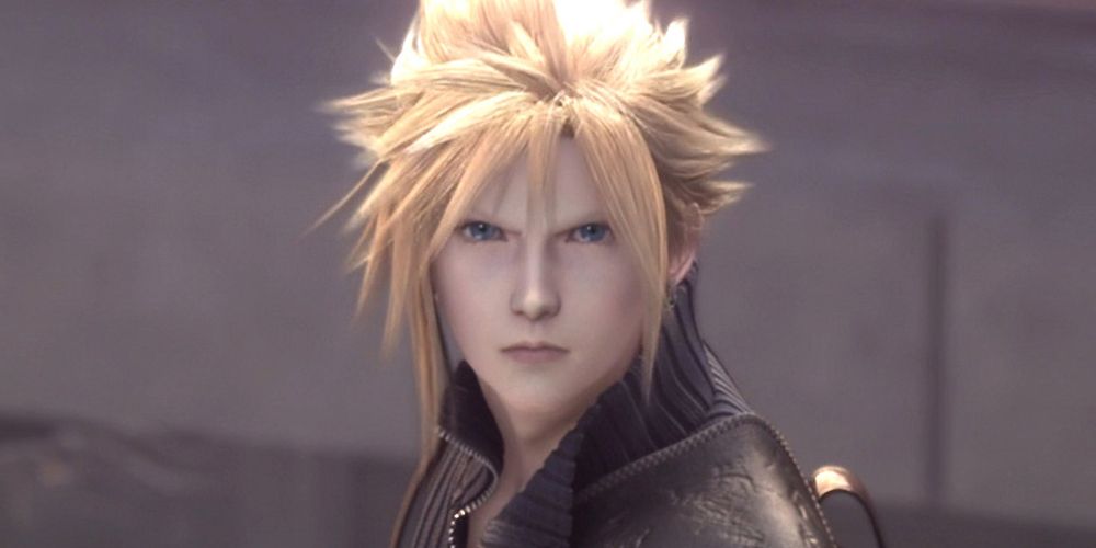 Cloud stares at the camera in Final Fantasy VII: Advent Children