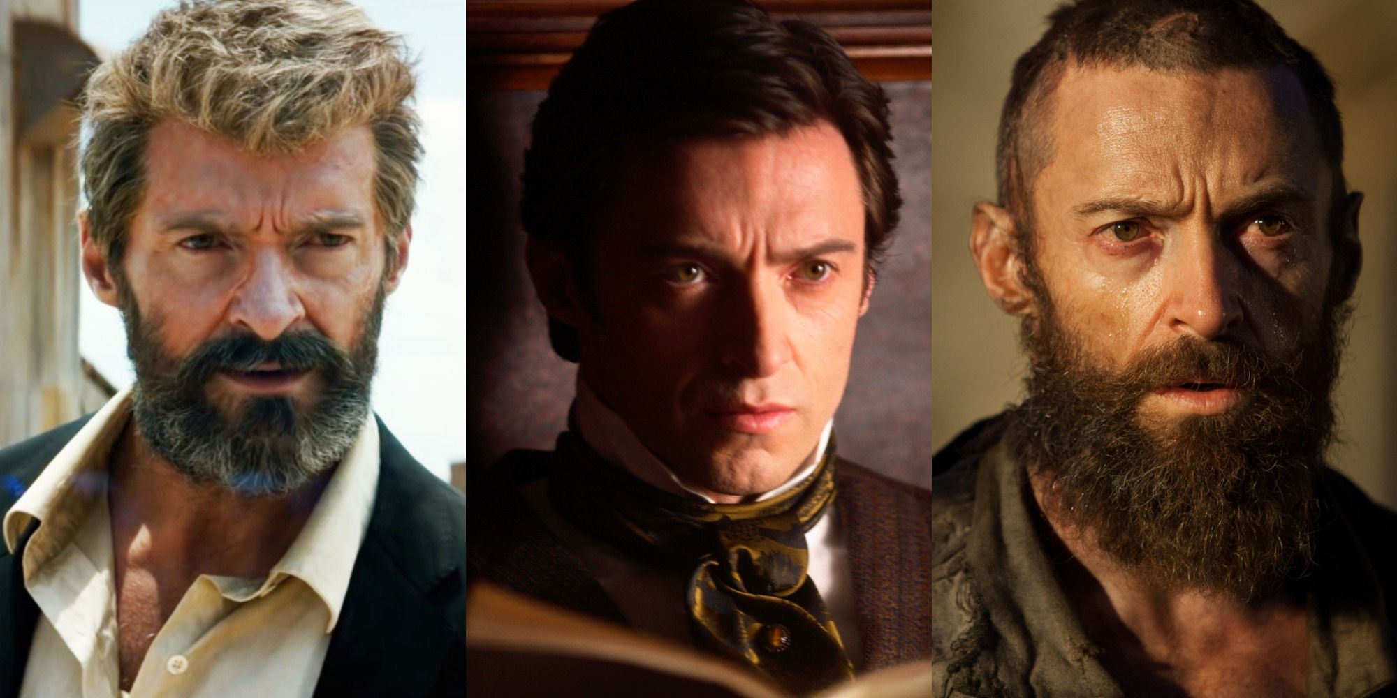Hugh Jackman in Logan, The Prestige, and Les Mis