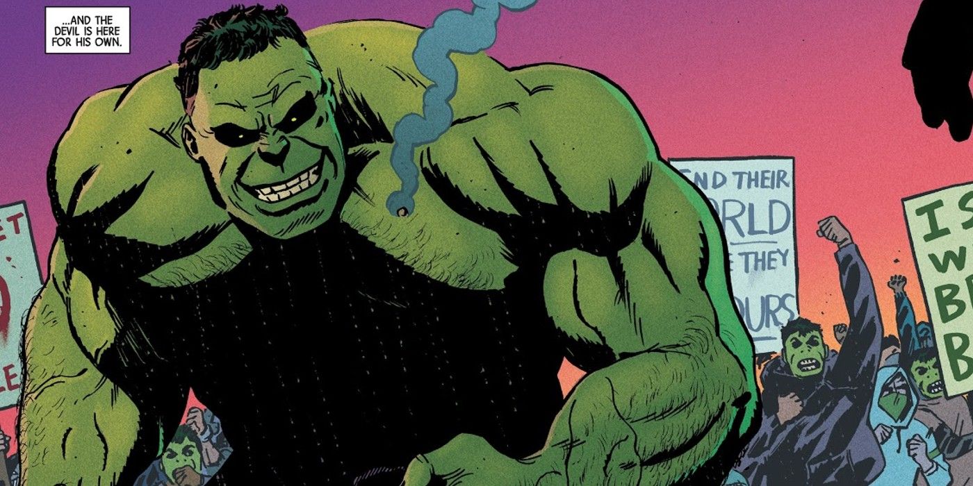 The Hulk protesting.
