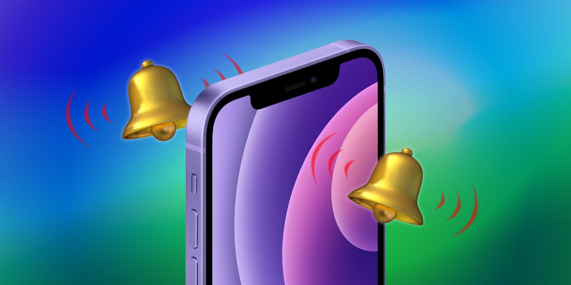 iPhone 12 Purple Two Bell Icons Ringing