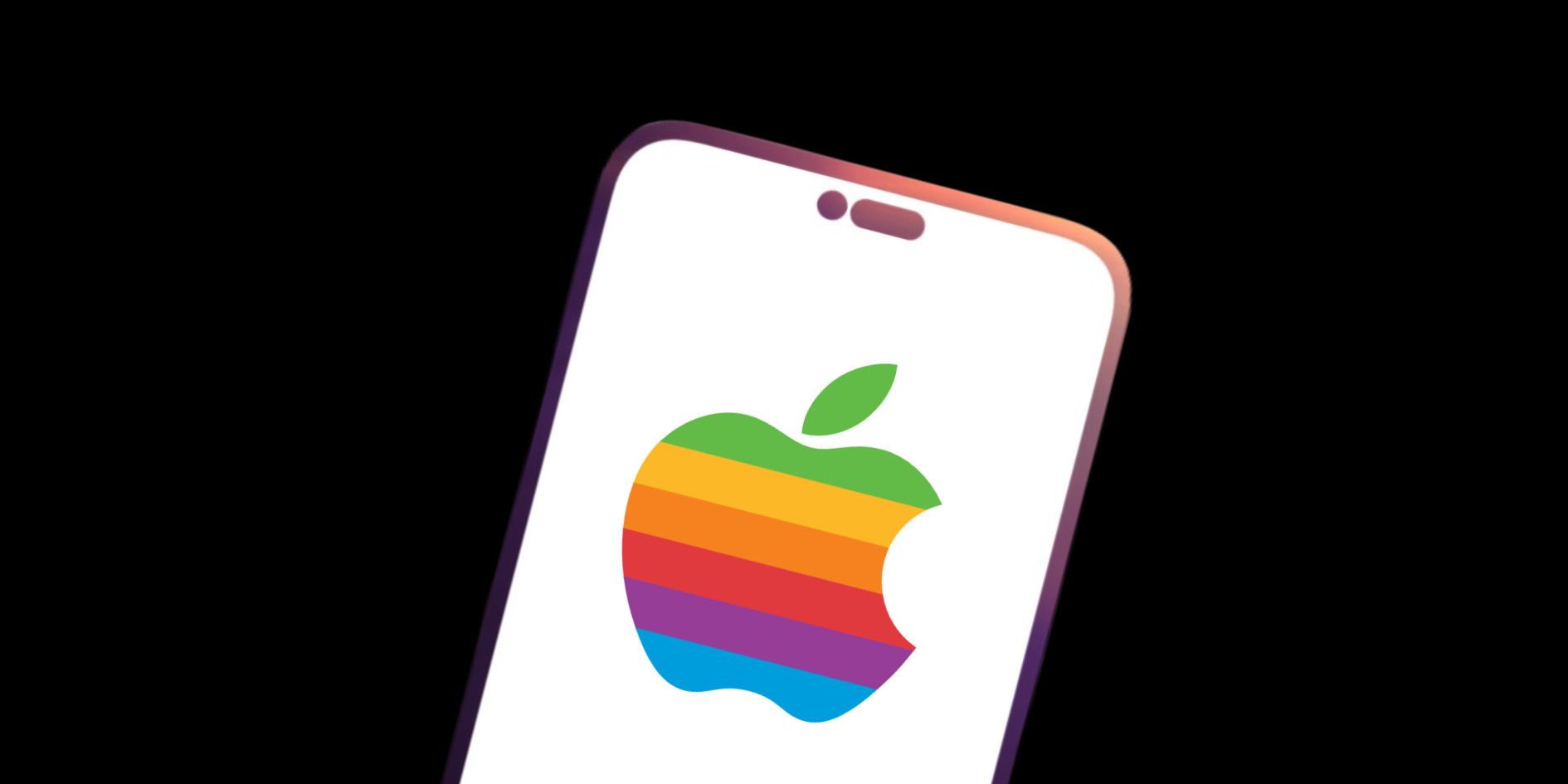 iPhone 14 mockup with Apple logo