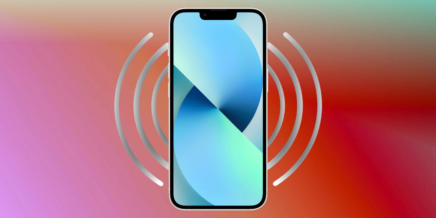iPhone emitting sound on custom gradient background