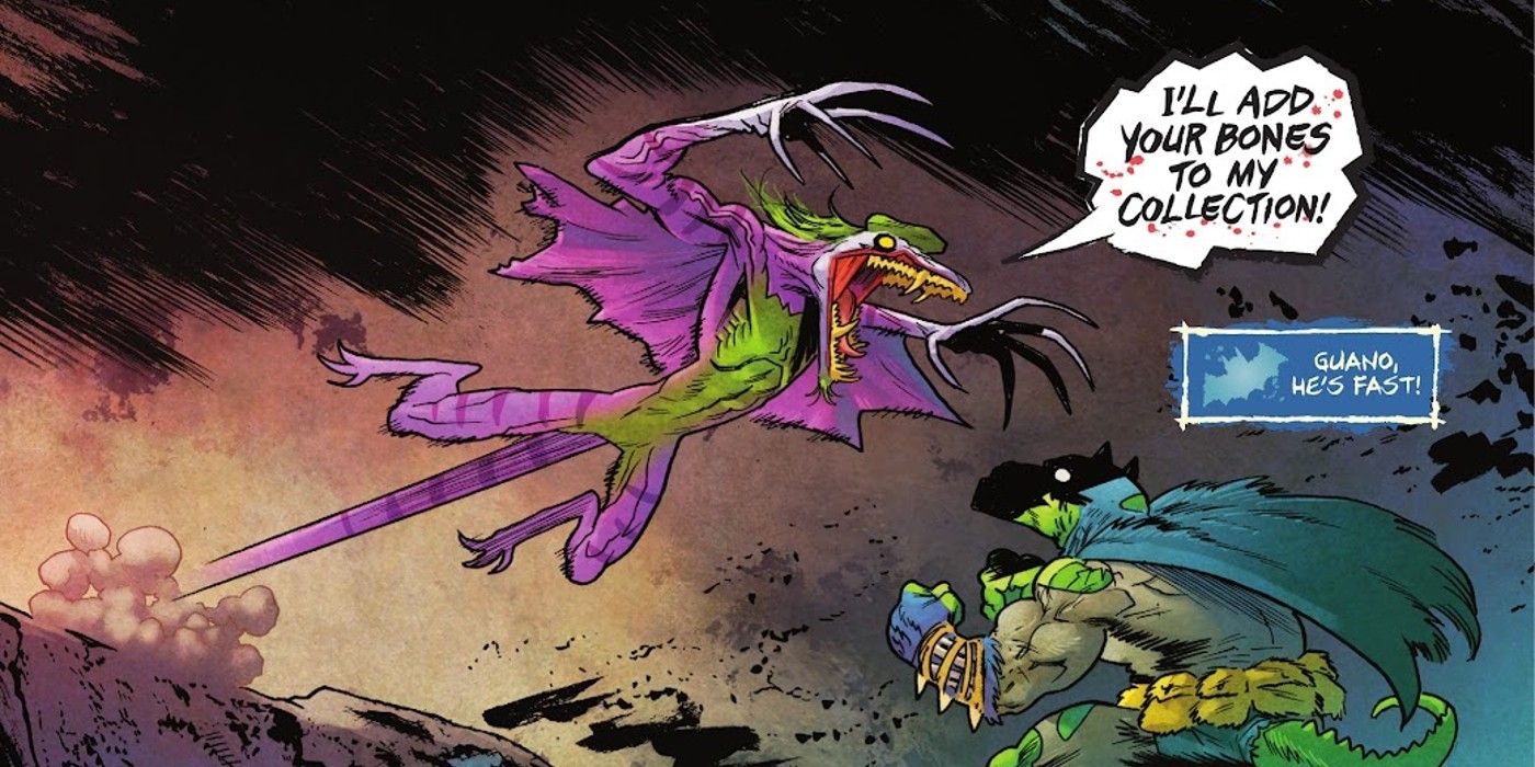 Jokerzard lunches at Dinosaur Batman.