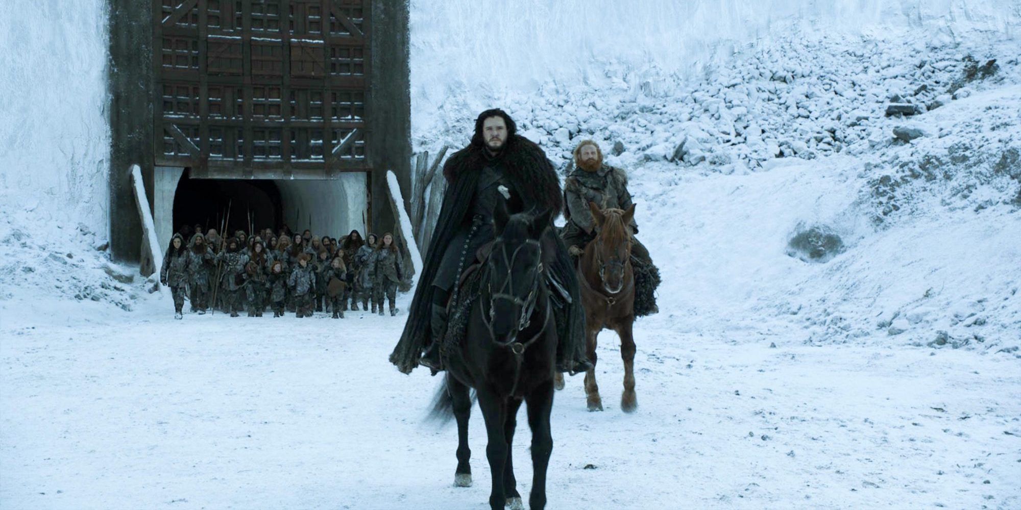 Jon Snow leading the Wildlings Beyond the Wall in Game of Thrones
