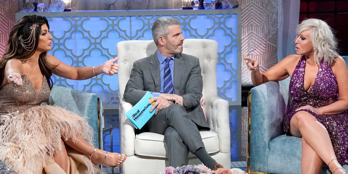 RHONJ&rsquo;s Teresa and Margaret arguing with Andy Cohen in the middle