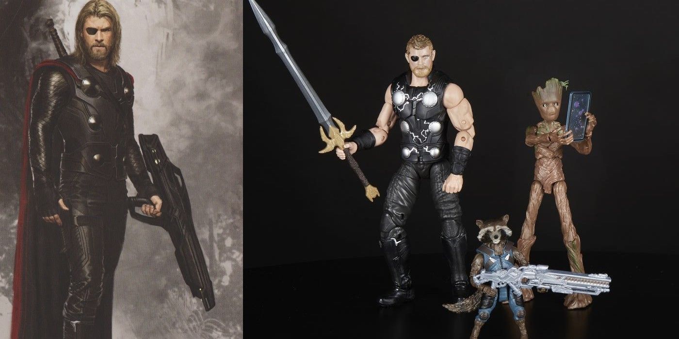 Concept and Marvel Legends figure featuring Thor with Hofund, Heimdall's magical sword.