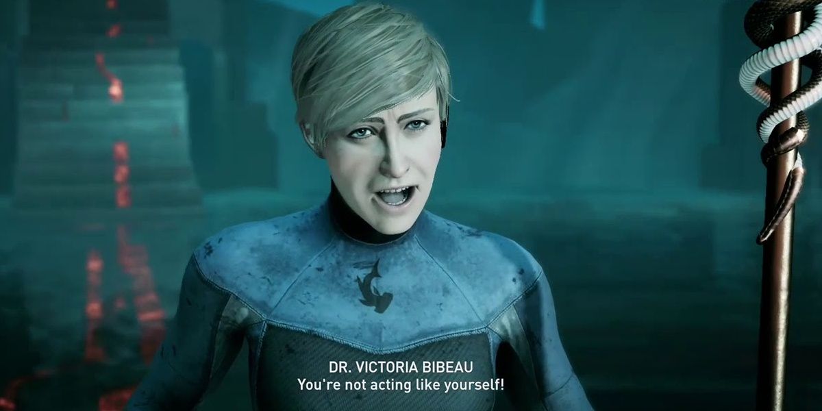 Victoria yells at Lana while holding the ancient staff