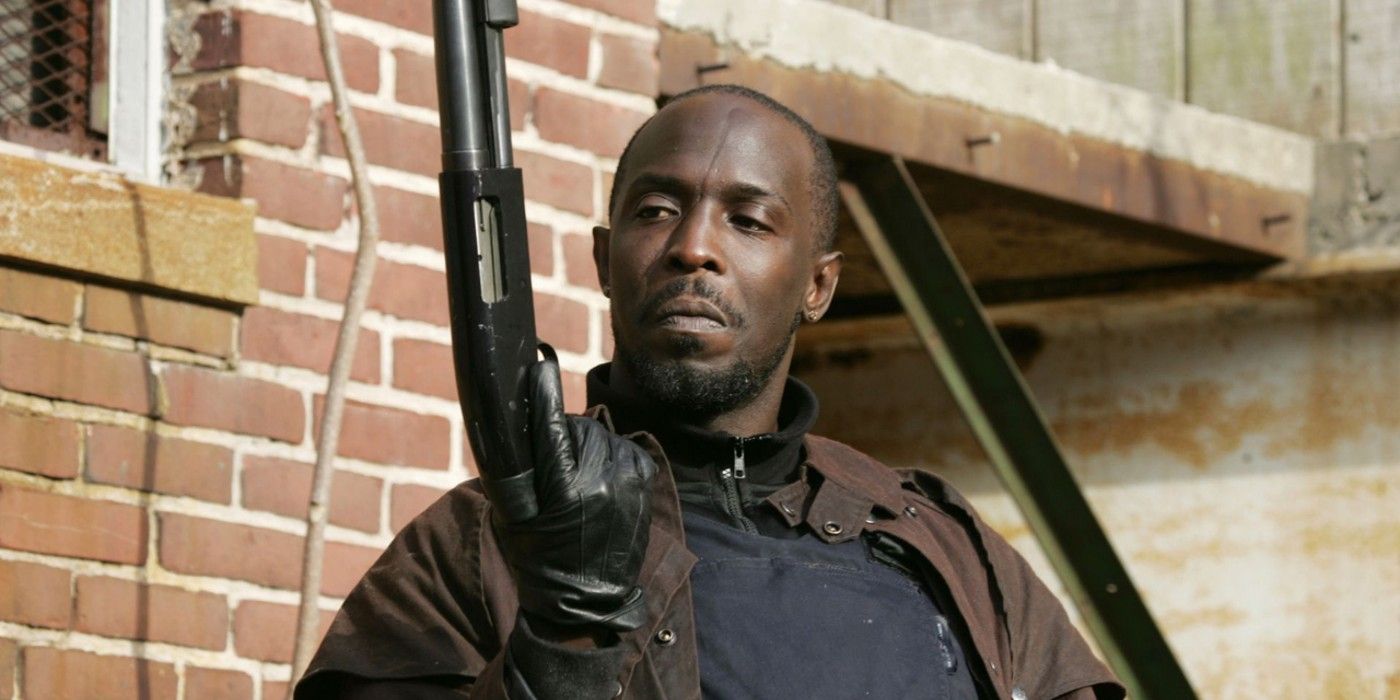 Omar with a shotgun in The Wire
