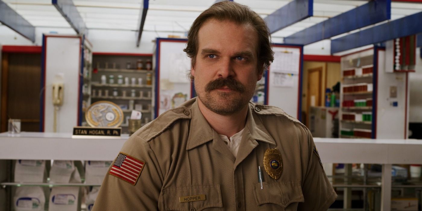 Jim Hopper in his police officer uniform in Season 3 of Stranger Things