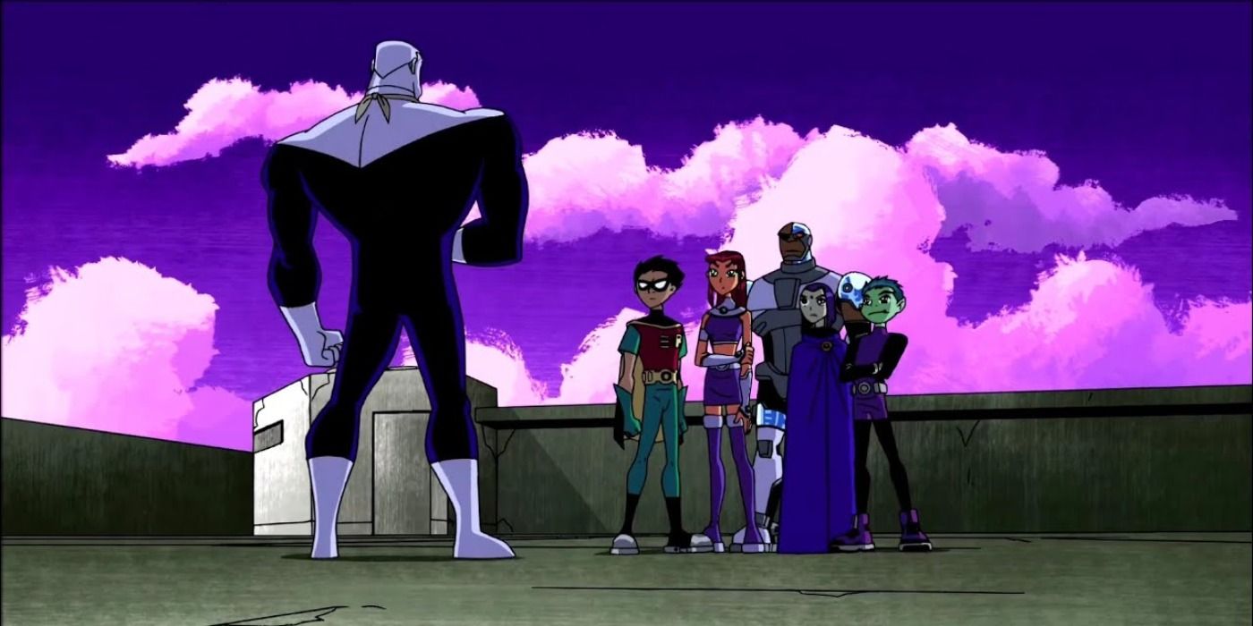 Val-Yor saying goodbye to the Teen Titans in Teen Titans
