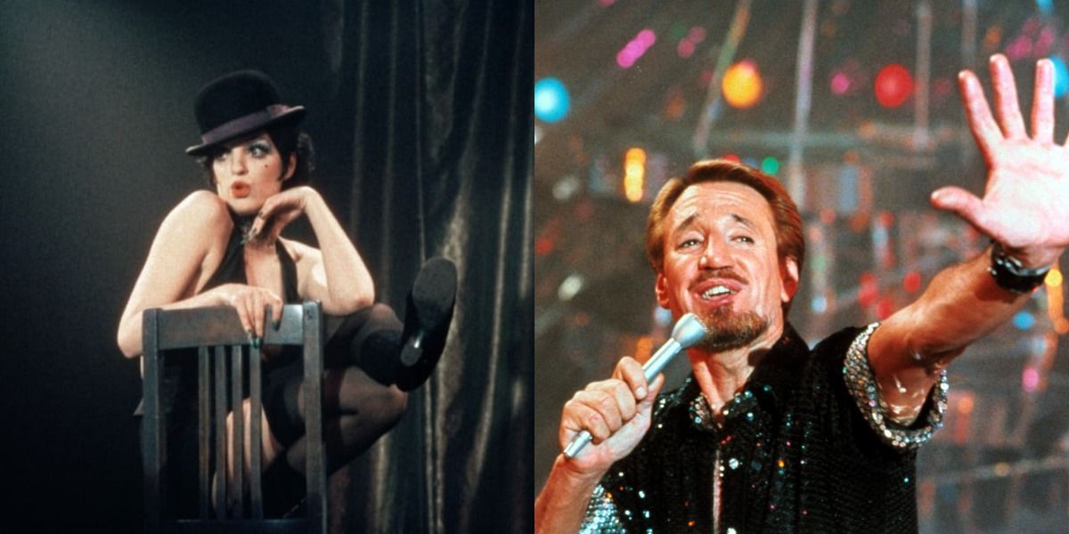 Side by side stills from Cabaret and All That Jazz.