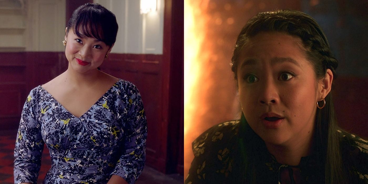 Split screen of Stephanie Hsu on Mrs. Maisel and Everything Everywhere All At Once