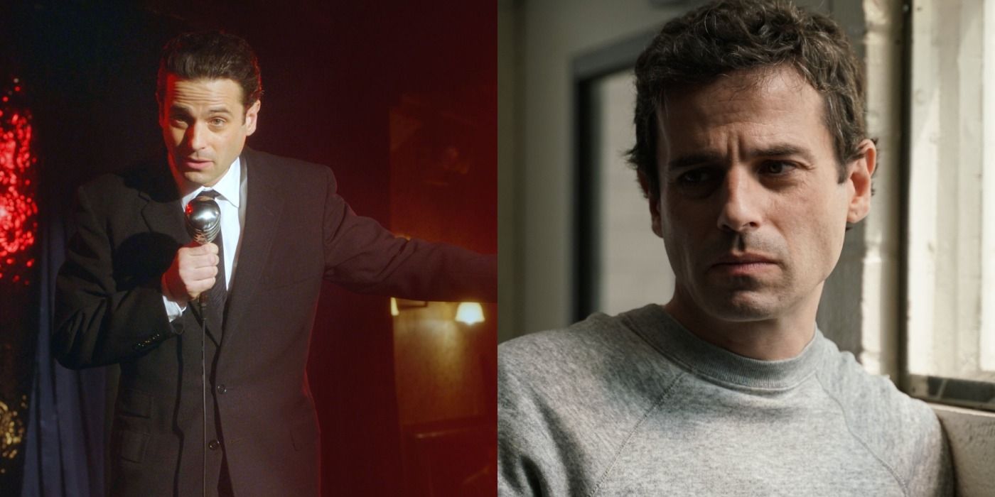 Split Screen of Luke Kirby in Mrs. Maisel and No Man of God