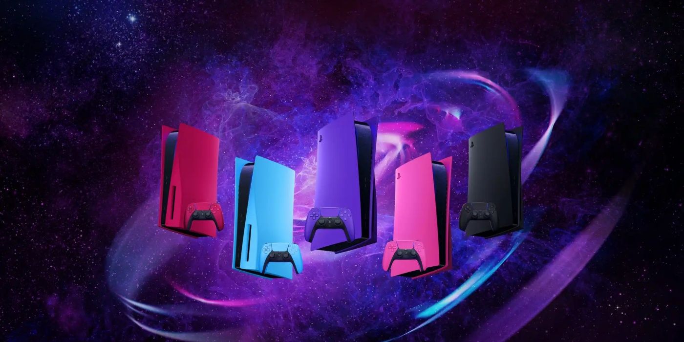 ps5 console covers release pink, blue, purple