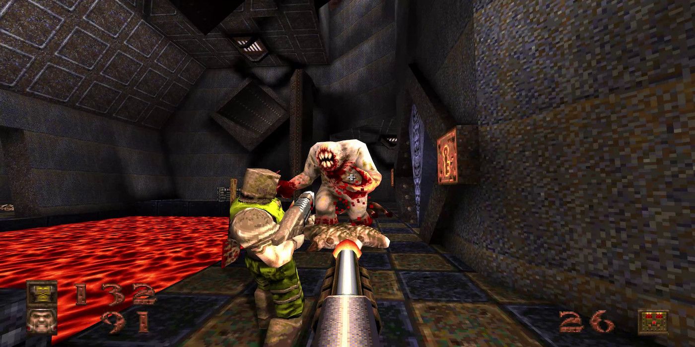 Uma captura de tela do jogo Quake