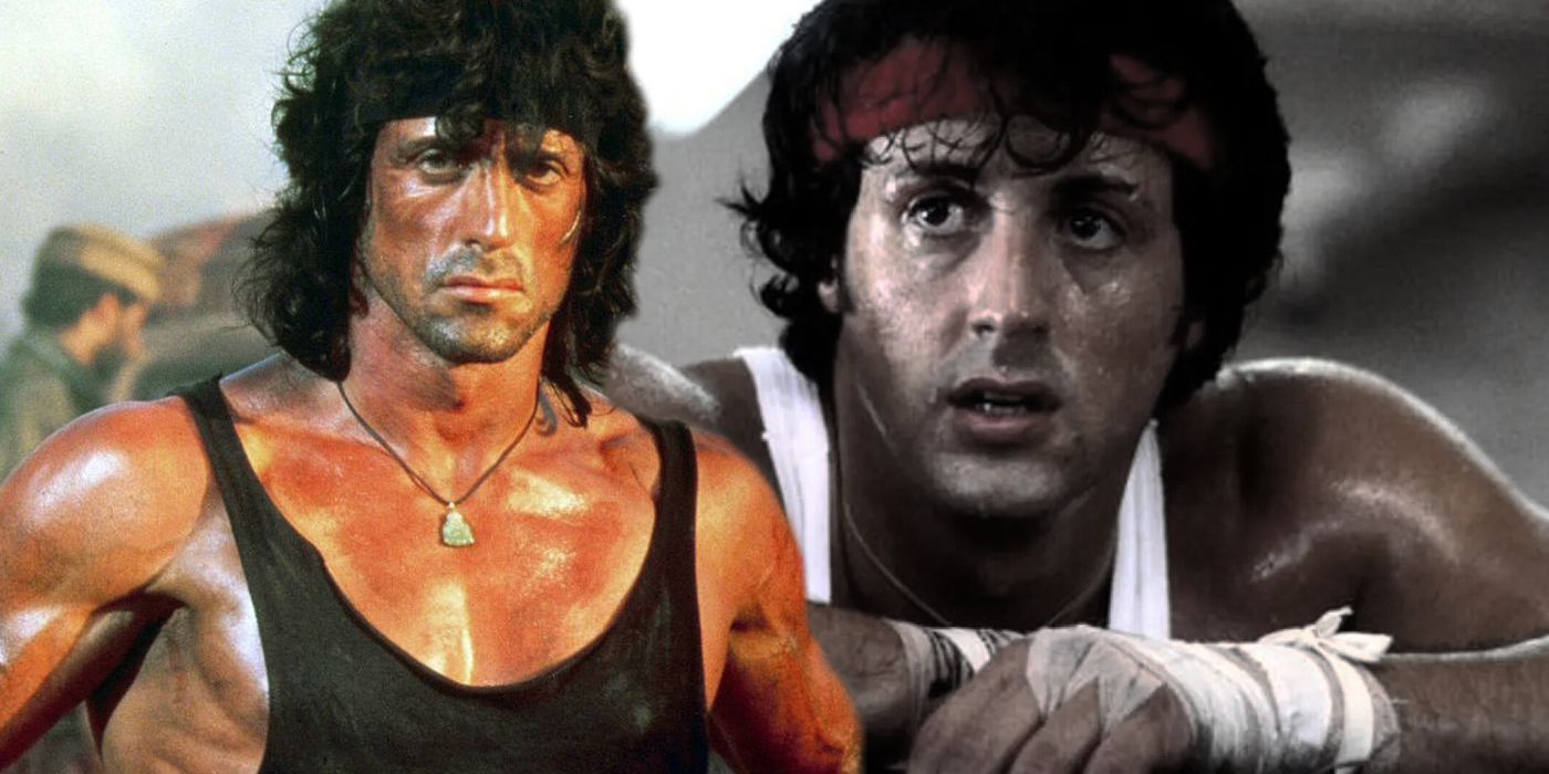 Sylvester Stallone as John Rambo and Rocky Balboa