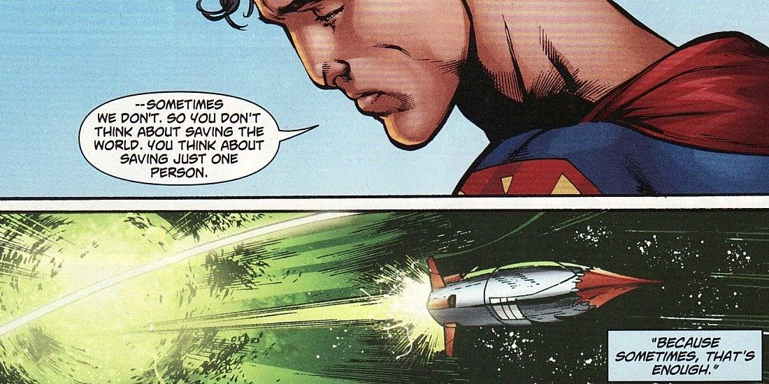 Superman considers the importance of saving one life in Superman #701