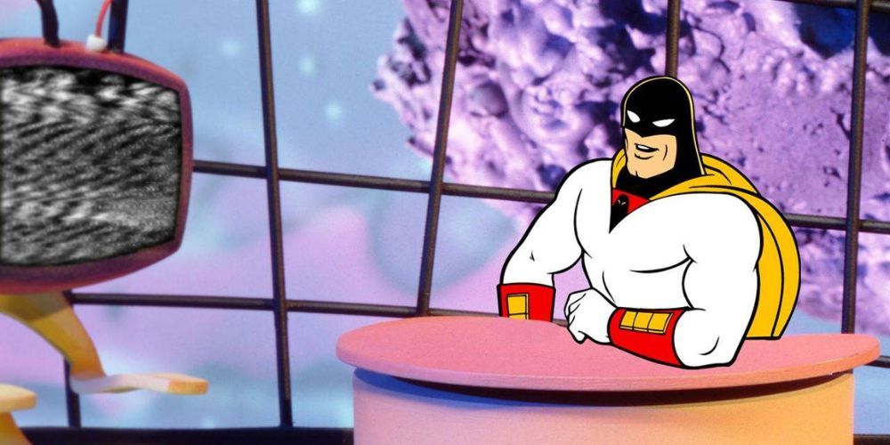 Space Ghost sits at his host's desk waiting his next guest