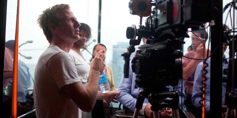 Spike Jonze operates the camera on a film shoot