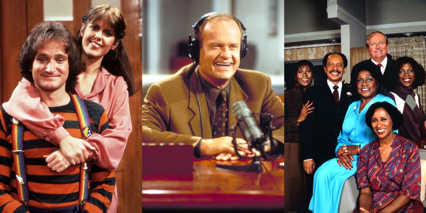 Popular spinoff television shows; Mork & Mindy, Frasier, and The Jeffersons