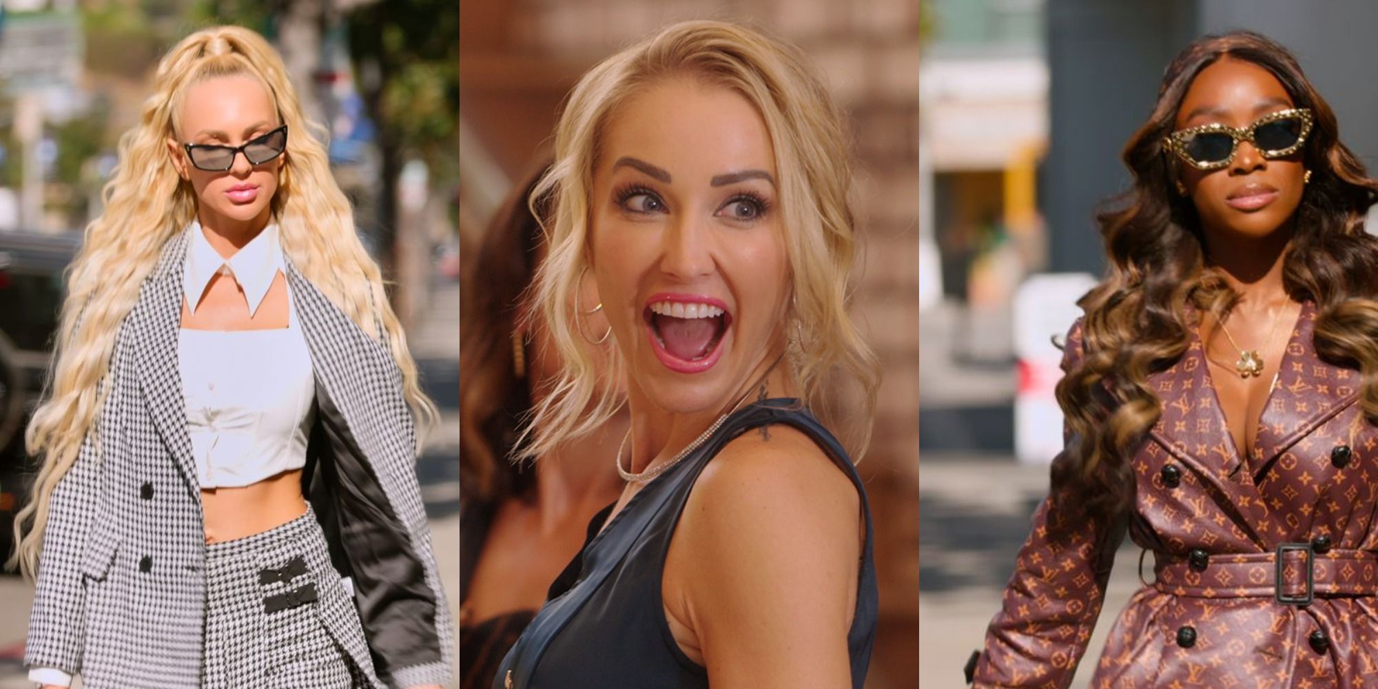 split image of Christine, Mary, and Chelsea From Selling Sunset