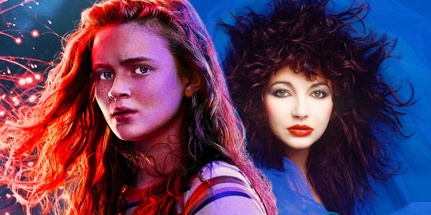 Blended image of a worried Max from Stranger Things, and Kate Bush 