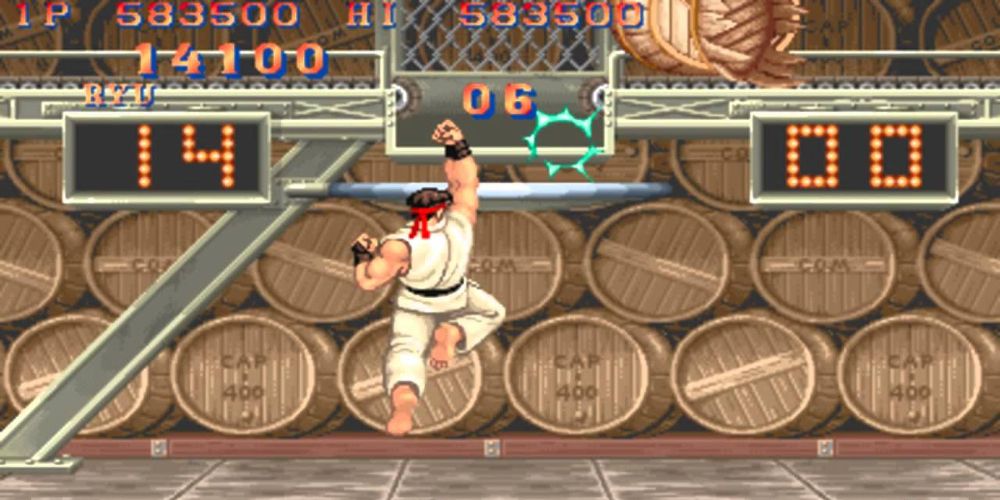 Ryu performs a Shoryuken in Street Fighter