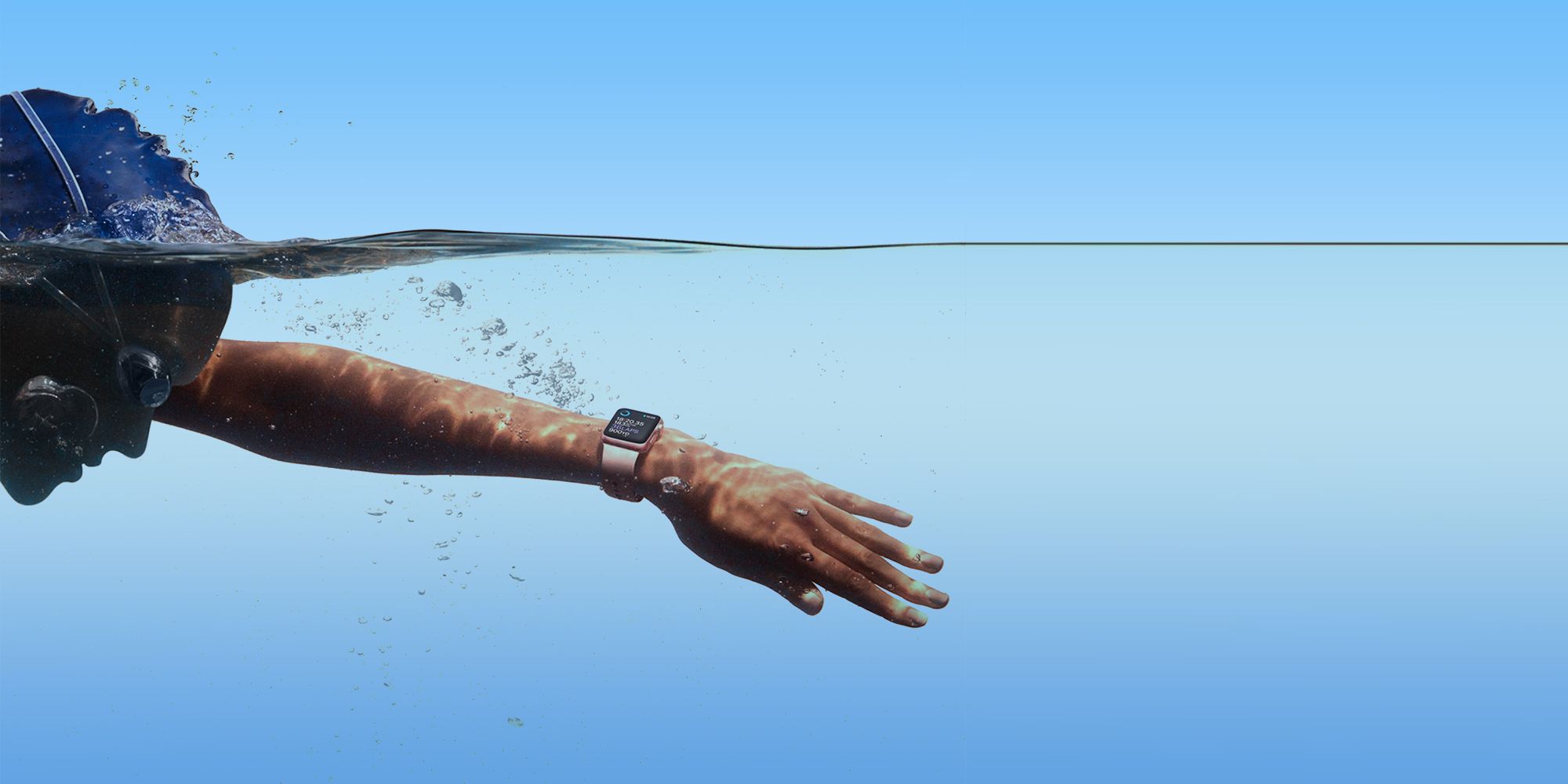swimmer with apple watch