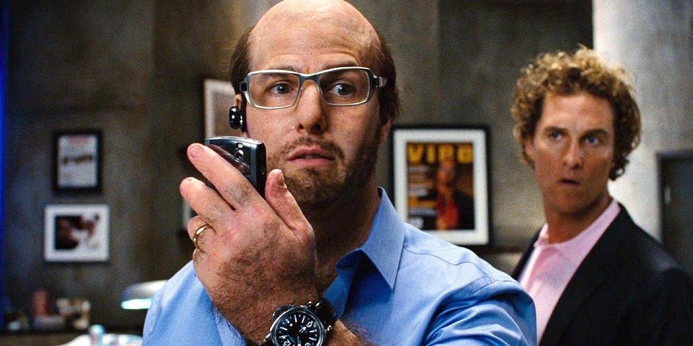 Les Grossman talking on the phone in Tropic Thunder