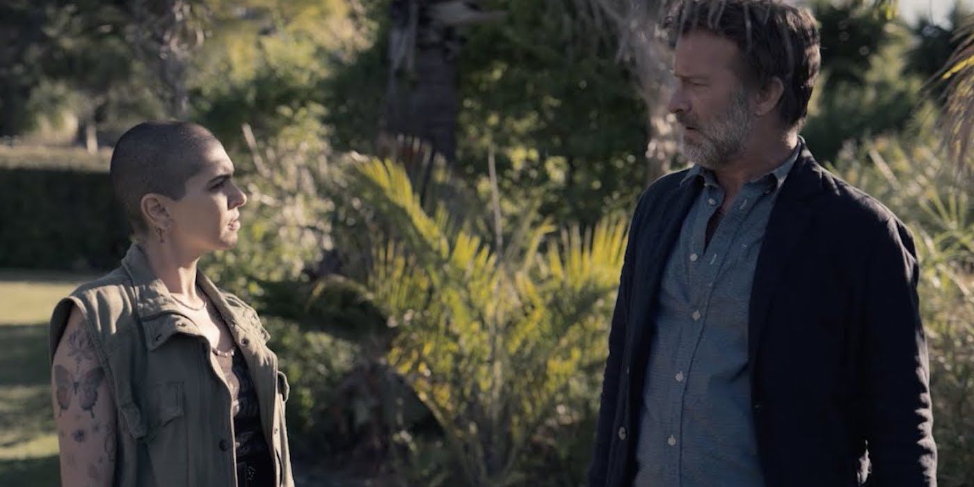 Thomas Jane as Ted and Nicole Chamoun as Amanda in Troppo