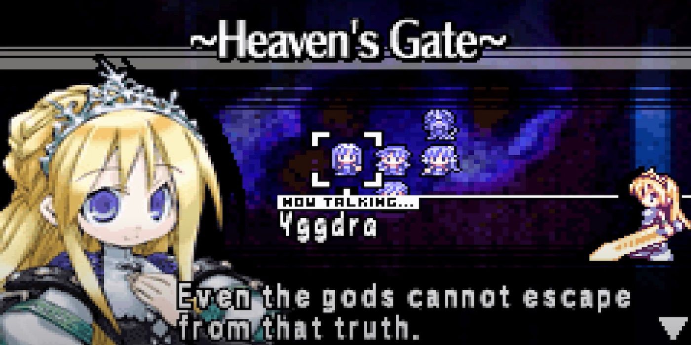 Yggdra talking after the final boss battle of the game Yggdra Union: We'll Never Fight Alone