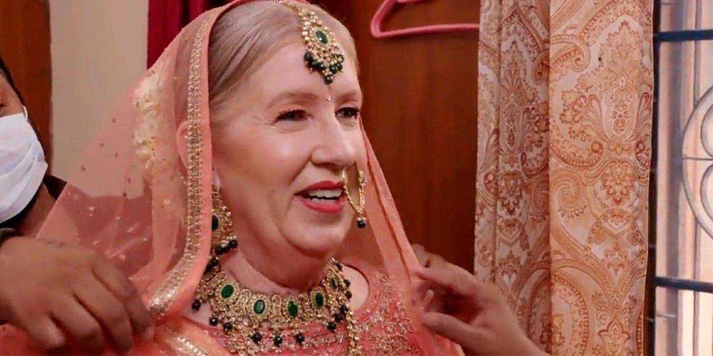 Jenny Slatten 90 Day Fiancé in Indian bridal outfit smiling